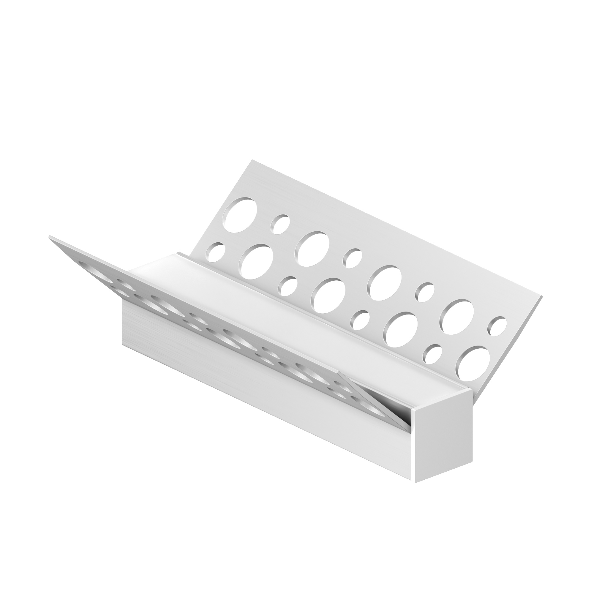 Geniled Комплект профиля Geniled для светодиодной ленты встраиваемый под шпаклевку "внутренний угол" 46х26х2000 с заглушками и плоским рассеивателем