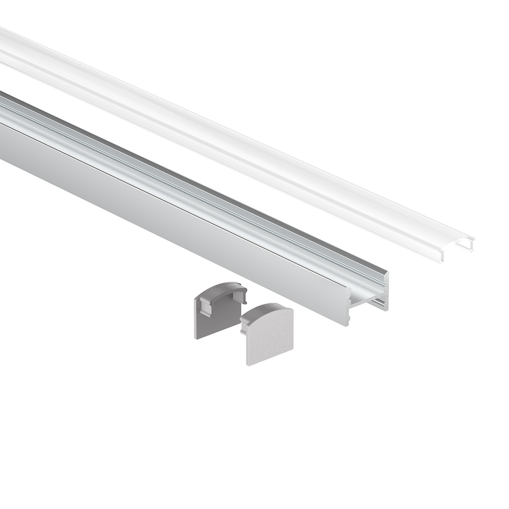 Geniled Профиль Geniled для светодиодной ленты торцевой для ДСП 16x12x2000 М16 с заглушками и рассеивателем