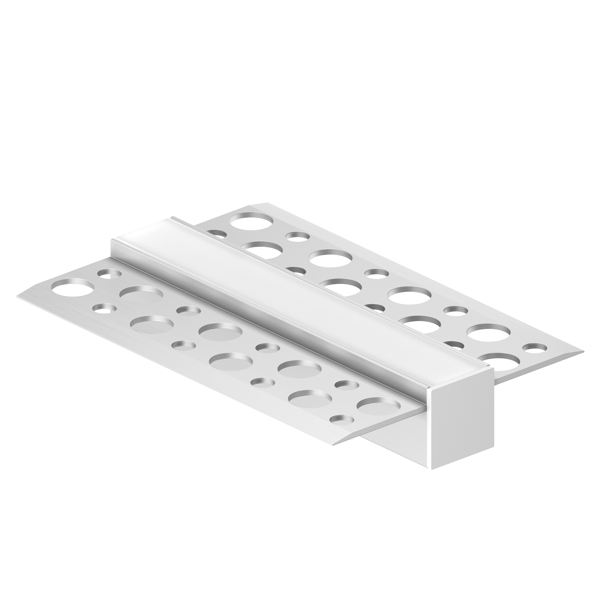 Geniled Комплект профиля Geniled для светодиодной ленты встраиваемый под шпаклевку 53х14х2000 с заглушками и плоским рассеивателем