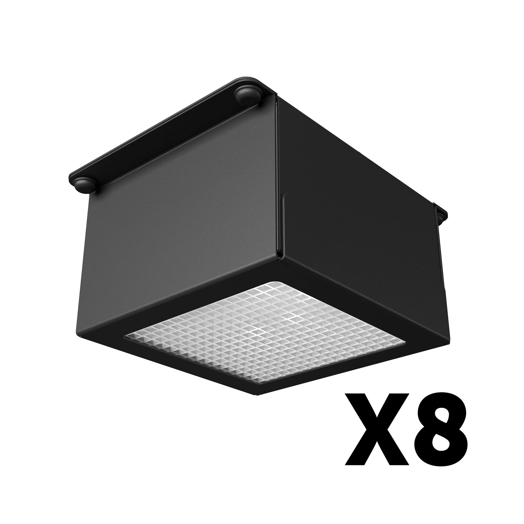 Geniled Комплект светильников Geniled Griliato Tetris Basic x8 для ячейки 75x75 40Вт 5000К Микропризма Черный