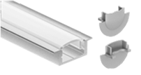 Geniled Профиль Geniled для светодиодной ленты врезной 34x12x2000 М28 с заглушками и рассеивателем