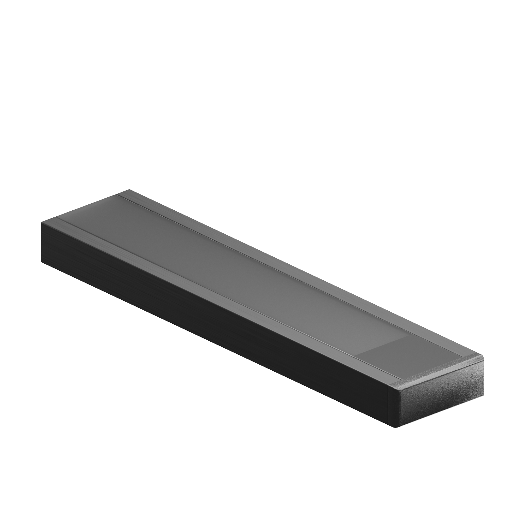 Geniled Комплект профиля Geniled для светодиодной ленты накладной 16x6x1000 М16 Черный с заглушками и плоским черным рассеивателем