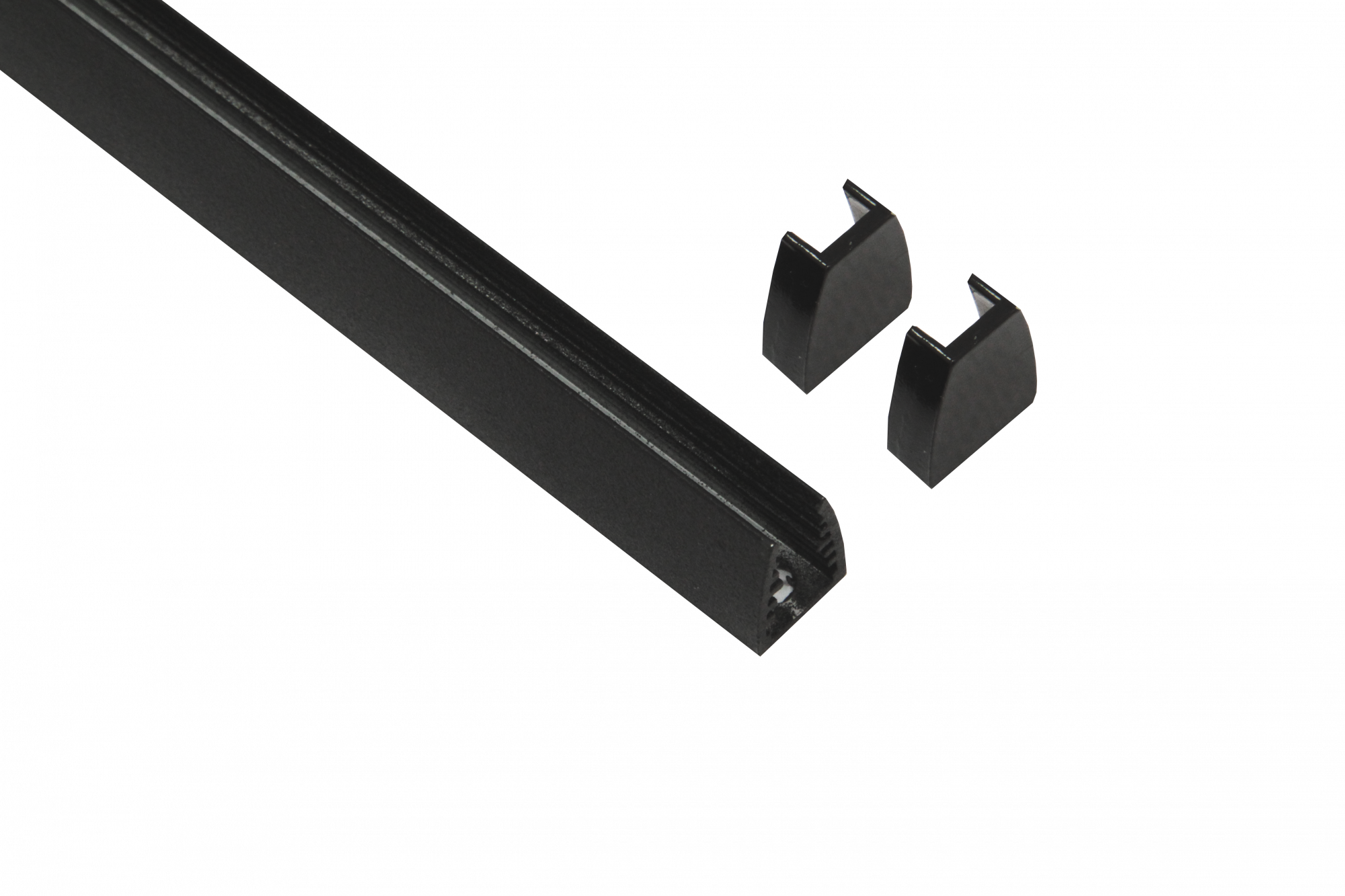 Geniled Профиль Geniled для светодиодной ленты для стекла торцевой Black 13×18×1000 с заглушками