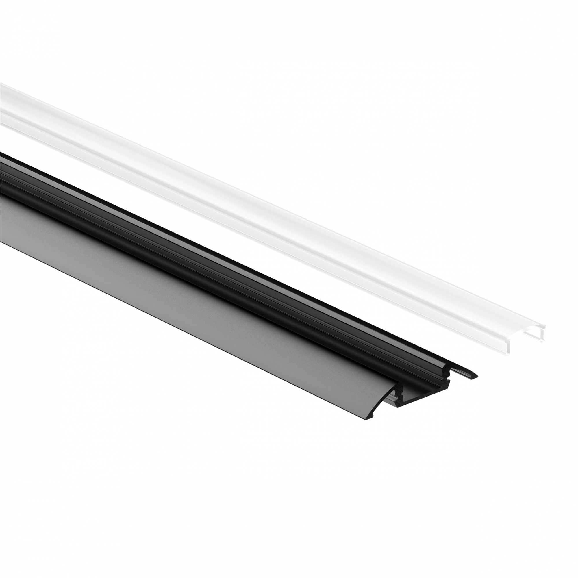 Geniled Профиль Geniled для светодиодной ленты порог Black 36×6×2000 М16 с заглушками и рассеивателем